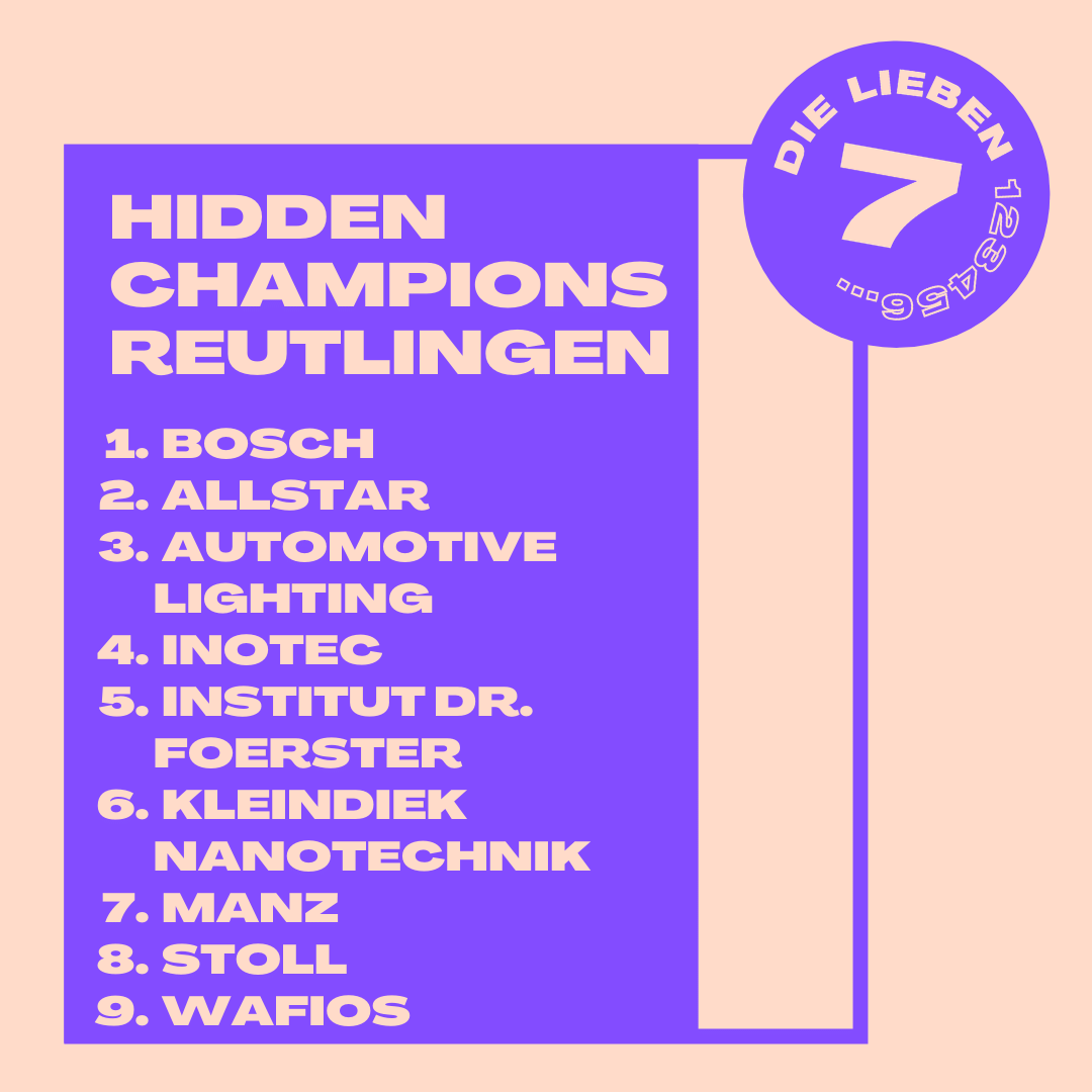 Sieben … äähh … neun Hidden Champions aus Reutlingen