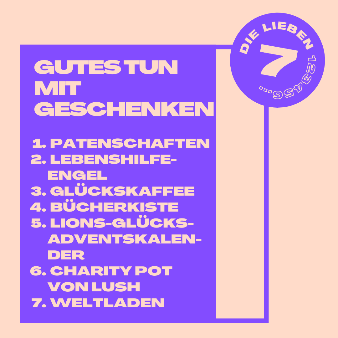 Sieben Ideen, wie man mit Geschenken etwas Gutes tun kann